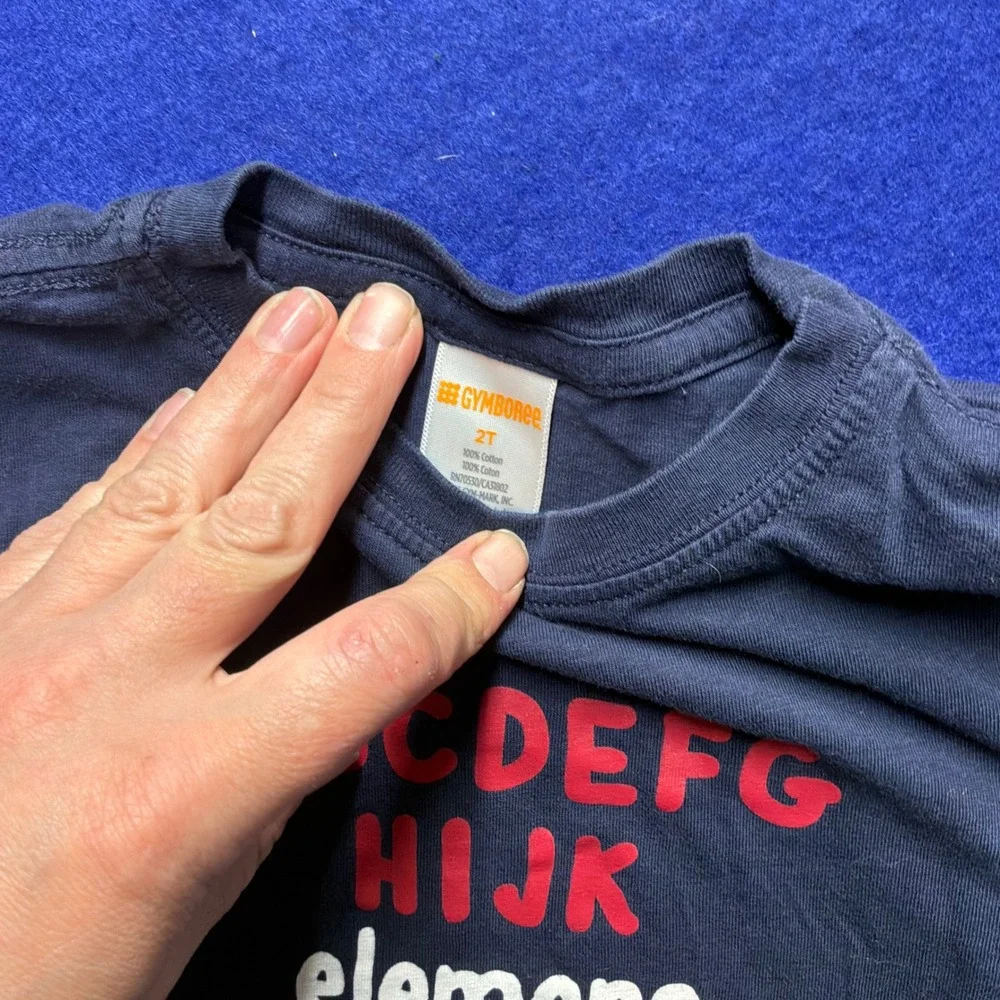 Schoolcore Toddler Gymboree Alphabet Graphic Tee 2T Navy Blue